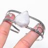 Natural Moonstone Gemstone 925 Sterling Silver Cuff Bangle Adjustable M2b03