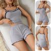 Sexy Pajamas Lace Suspenders Shorts Set Loungewear European and American Two-piece Set