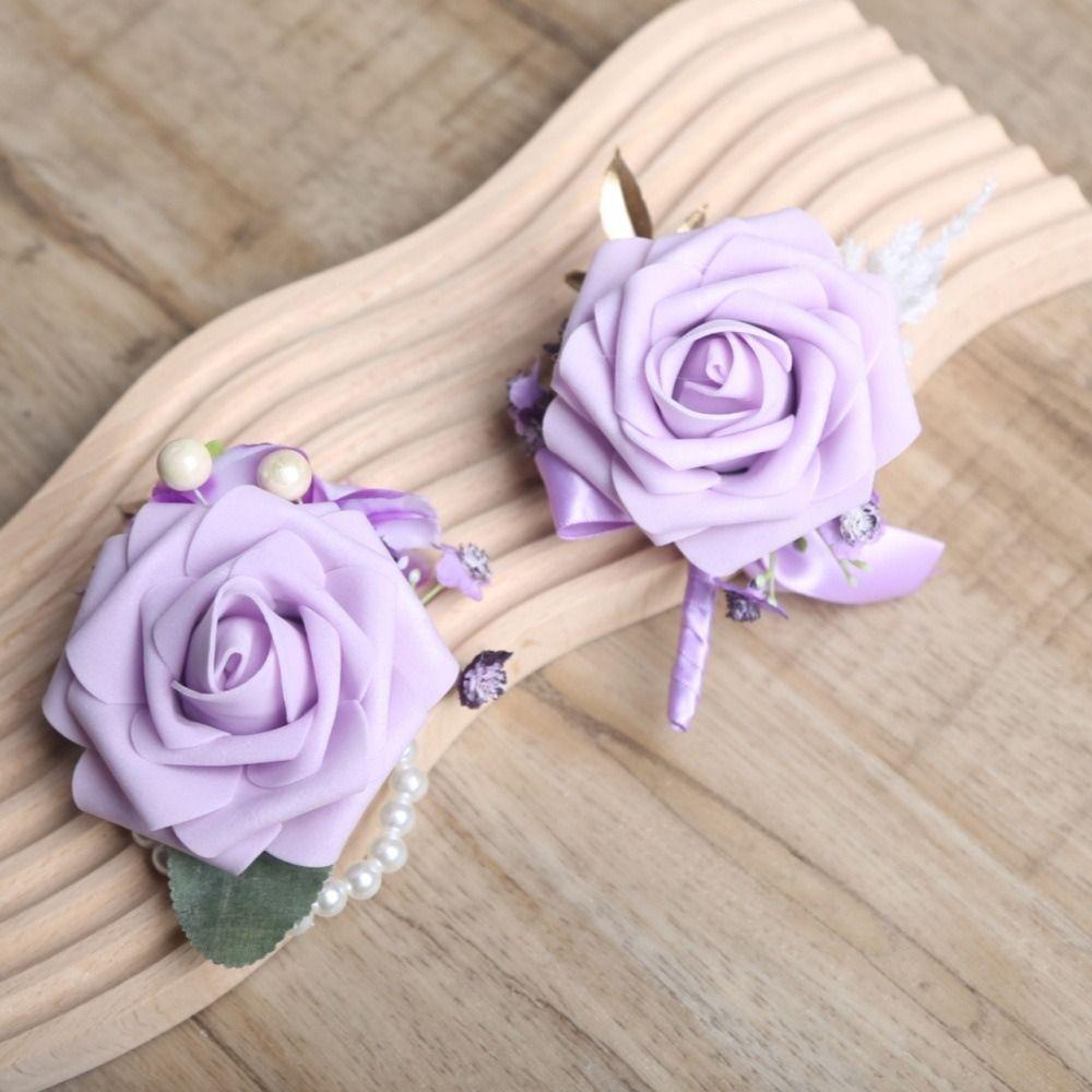 Simple Groom Rose Boutonniere Delicate Wedding Accessories Wedding Suit Corsage Western