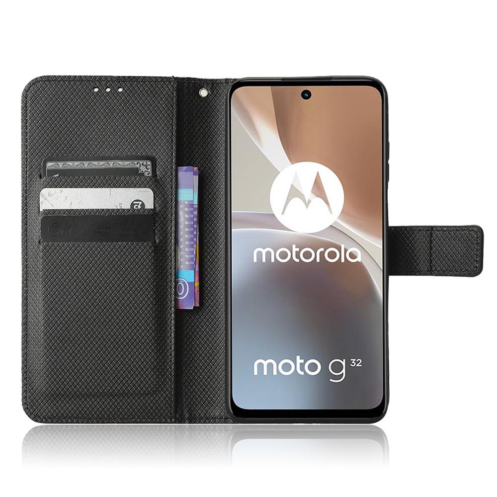 Diamond Pattern PU Leather Full Body Shockproof Wallet Flip Case Cover with Card Slot Holder For Moto G72 E22 G32 G62 G42 G22 G200 E20 E40 Motorola