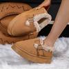 Fashion Women Buckle Platform Snow Boots Soft Short Plush Warm Shoes Women Winter Solid Color Faux Ankle Boots Women Zapatos De Mujer