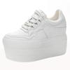Top Quality 11cm Platform Wedge Sneakers Chunky Shoes Cow Genuine Leather Women Sneakers Fashion Shoes Spring Autumn Walking
