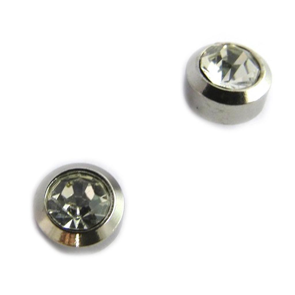 Les Trésors De Lily [P0132] - White 'Essential' Steel Buckles - 6 Mm