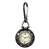 JEWELRYWE Nurse Watch Carabiner Clock Luminous Dial Clock Keychain Simple Bag Pocket Pocket Watch Silver