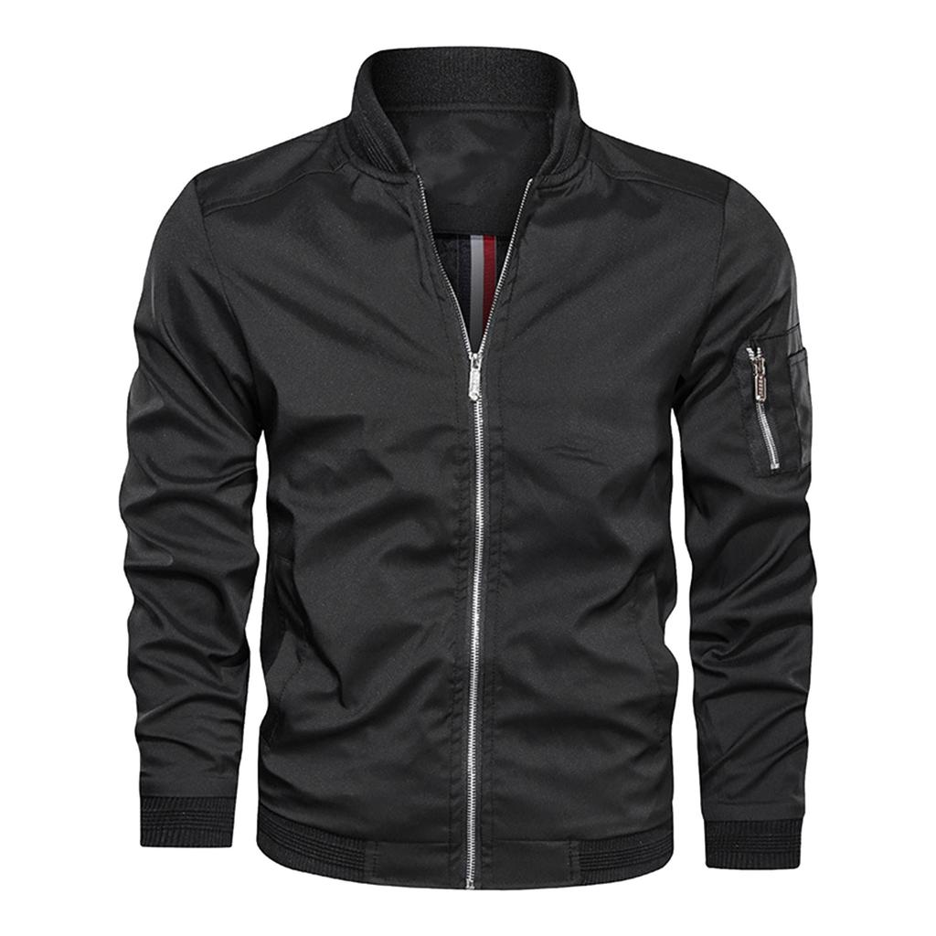 Spring And Autumn Youth Men's Stand Collar Zipper Casual Jacket Men's Coat