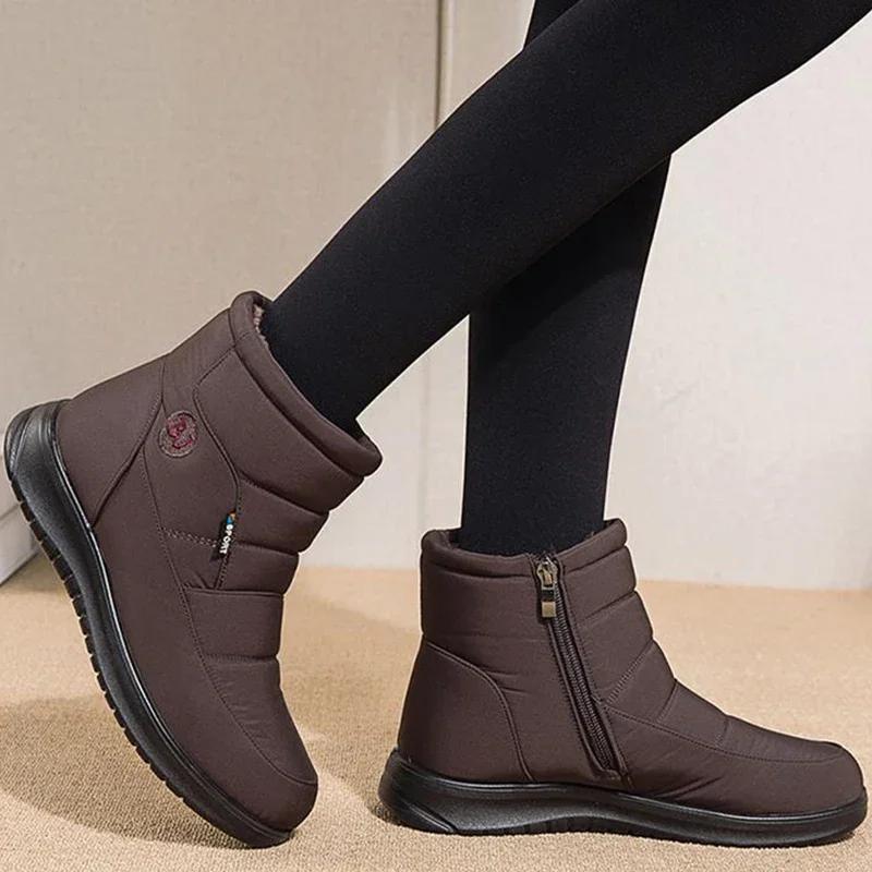 2024 Women Snow Boots Winter Waterproof Women Ankle Boots Fashion Comfortable Platform Warm Plush Winter Cotton Shoe Botas Mujer