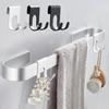 Bathroom Aluminum Hook Punch Free Wall Mounted Hook Towel Shower Glass Door Shelf Bag Hook Household Storage Organizer