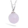 [N4035] - Silver Pendant 'Linda' Pale Pink - 10 Mm