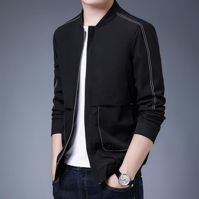 Autumn and Winter Thin Jacket Men's Jacket Trendy Men's Clothing Handsome Jacket Men's Stand-up Collar