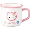 Sanrio "Kaohana Hello Kitty" Retro Enamel-Style Mug, Approx. 300ml, Approx. 12 X 8cm, 3D Character Tableware, Hello Kitty Goods, White (san4548-1)