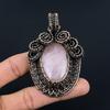 Rose Quartz Jewelry, 999 Copper Wire Wrapped Pendant Handmade Gemstone Jewelry, Gifts For Wife Brand New Pendant