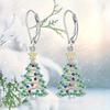 One Pair of Women's Fashion Dangle Earrings with Exquisite Synthetic Synthetic Zirconia Colorful Christmas Tree Pendant, Party Jewelry Gift for Ladies