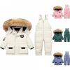 Toddler Snowsuit Set for Boys and Girls – Warm Winter Jacket and Bib Pants with 90% White Duck Down, 1–6Y