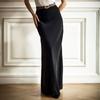 Women's Satin Silky High Waist Maxi Skirt Elegant Bodycon Skirt Elastic Waistband A Line Long Skirts