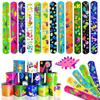 12Pcs Cartoon Slap Bracelets Dinosaur Pattern Slap Band Toy Kids Birthday Party Favor Classroom Prize Gift
