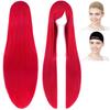 CaseEden Cosplay Wig, Premium, Smooth, Long, 100cm, Red, 6163