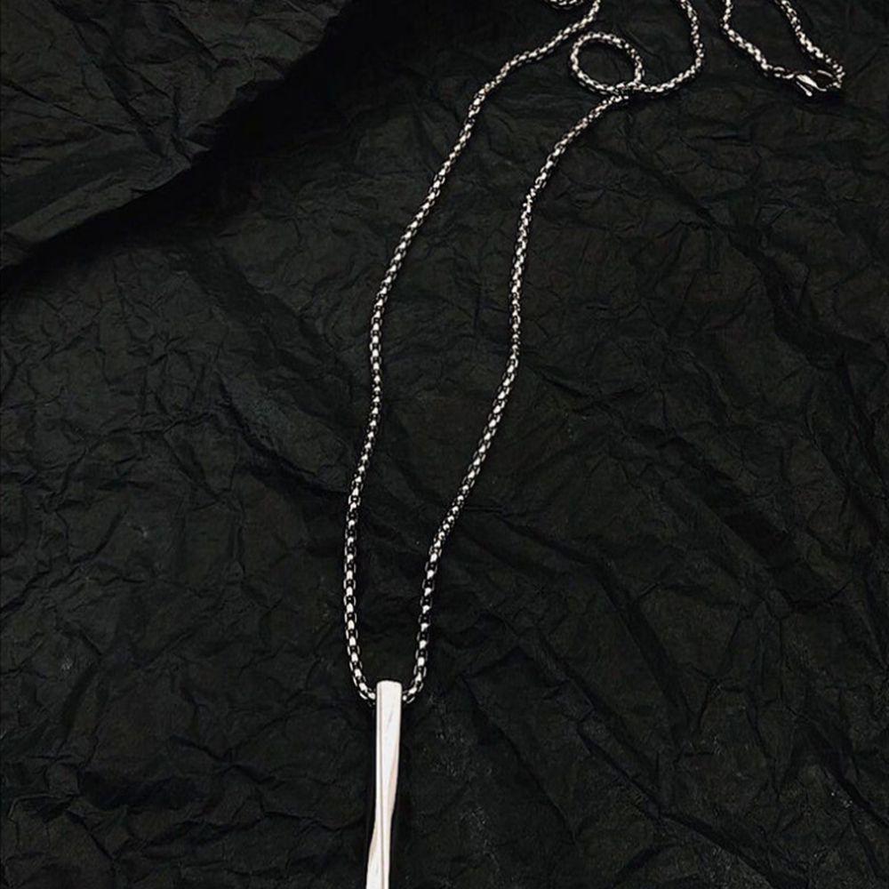 Cool Personality Alloy Pendant Necklaces Chain Jewelry Vertical Bar Straight Necklace