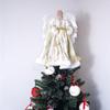 Christmas Doll Standing Treetop Figurine Angel In Gown Home Table Decoration Room Decor Statue Home Accessories Desk Decor