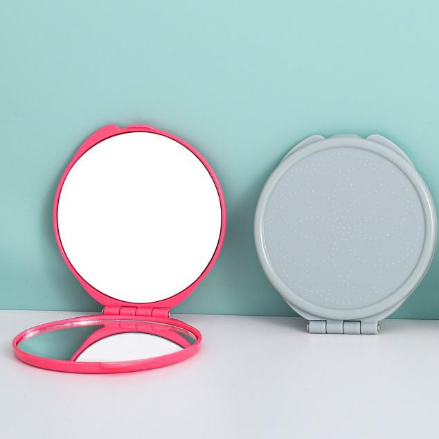 Compact Double-Sided Folding Makeup Mirror | Handheld, Portable, and Customizable
