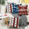 New Home Office Pillow Cover Freedom Day Pentagram Letter Printed Linen Cushion Cover