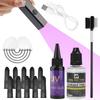 V Light Hair Extension System Tool Kit UV-light Glue with UV Light Hair Extension Comb Hair Glue Remover V-light Extension Machine for Hair Salon