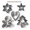 5-Piece Stainless Steel Christmas Cookie Cutter Set: Gingerbread Man & More