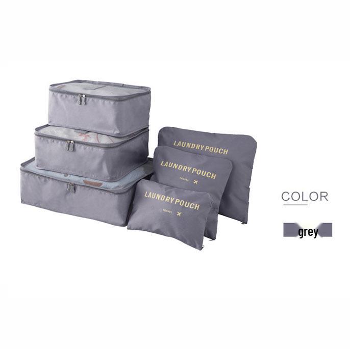 6-Piece Oxford Cloth Travel Storage Set: Includes Shoe Bag, Underwear Organizer, and More.