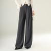 Grey Suit Pants Women's Spring New High-waisted and Thin Loose Straight Casual Versatile Wide-leg Trousers