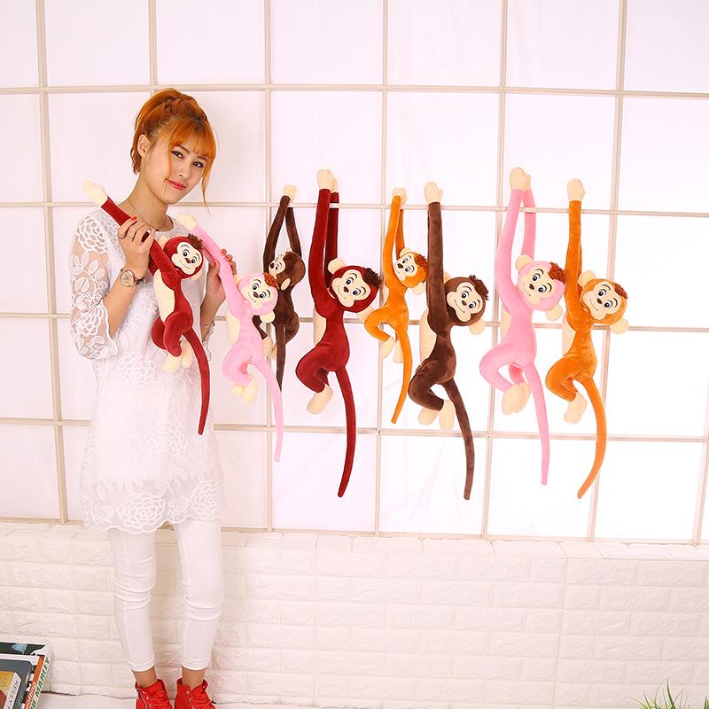 Plush Long-Armed Monkey Doll - Super Soft Hanging Monkey Pillow Birthday Gift for Girls