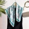 Sweet Spring Summer Flower Print Square Silk Scarf Casual Elegant Thin Breathable Scarf For Women Windproof Head Wrap Gifts