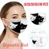 10/20/30/50/100PCS Adults Cat Prints Breathable 3 -Layer Disposable Mask