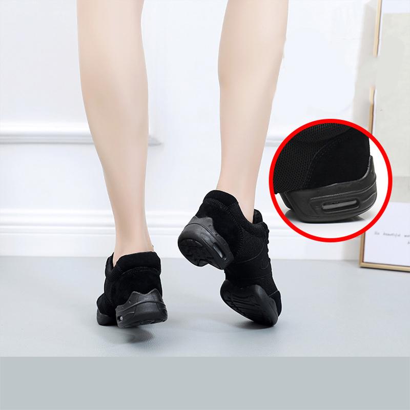 Танцевальная обувь для мужчин и женщин, современные джазовые кроссовки с мягкой подошвой, аэробика, дышащие легкие мужские танцы, фитнес, спорт, черные