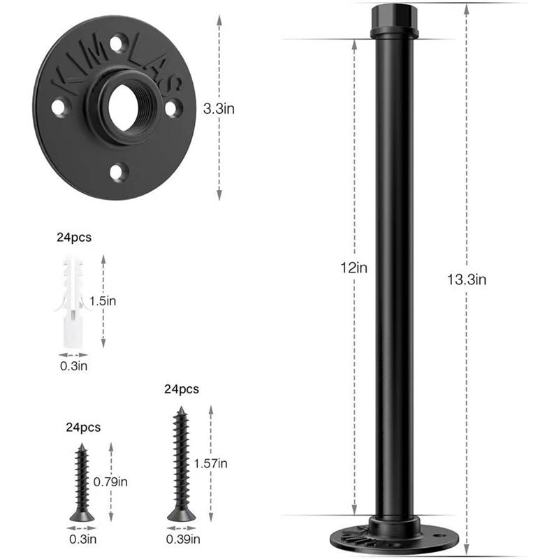 Specialized Laminate Iron Water Pipe Support Bracket Bracket Vintage Bracket Single Tier Pipe Wall Shelf