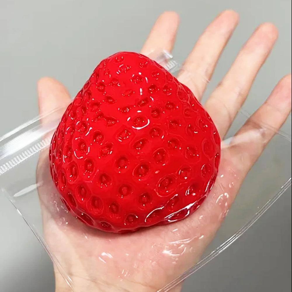 Strawberry Taba Squishy Fidget Toy - Slow Rebound Stress Relief Toy for Kids, Adults, Office & Party Favors - Squeeze Gift