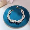Elegant Korean Style Double-Layer Baroque Freshwater Pearl Bracelet with Retro French Charm
