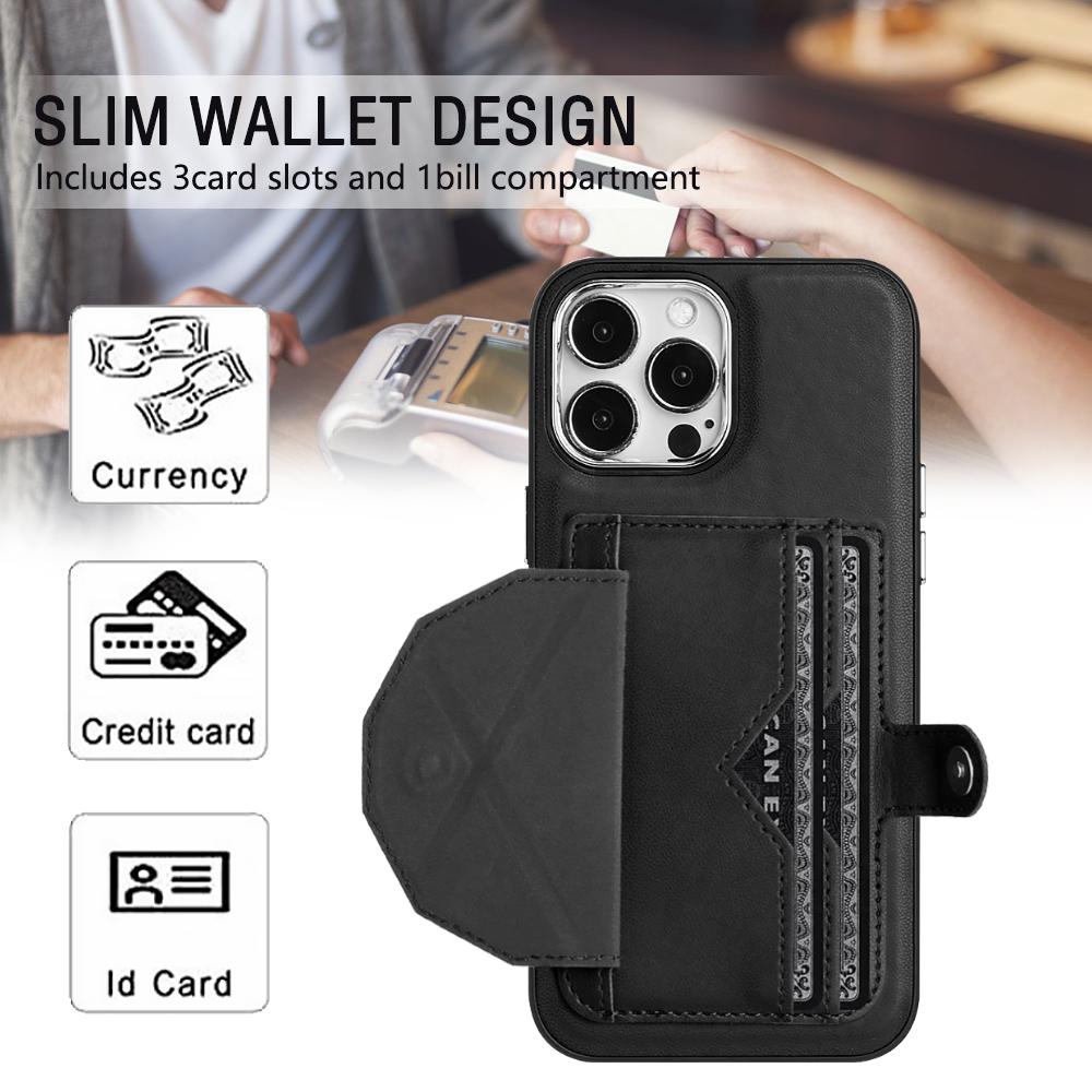 iPhone 11 12 13 14 15 Case PU Leather Card Slots Magnetic Clasp Durable Shockproof Cover For Samsung Galaxy A34 A54 A04E A14 A12 A23 A33 A73