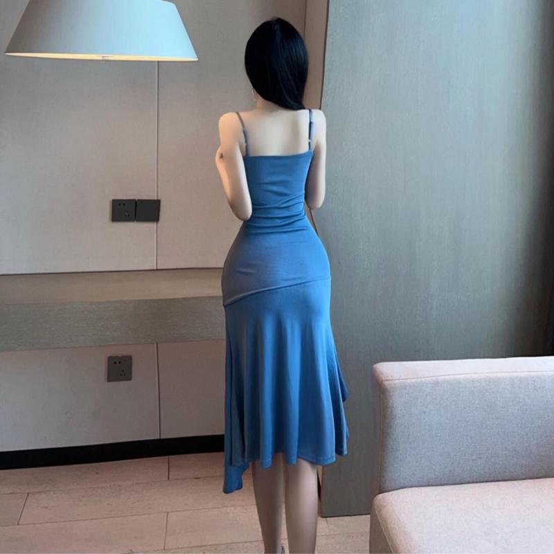 Halter Dress Summer Slim-fit Irregular Split Hip Skirt