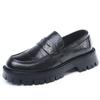 Platform Summer Leather Men Formal Shoes Luxury Brand 2024 Men's Loafers Dress Moccasins Breathable Slip On Black Driving Shoes