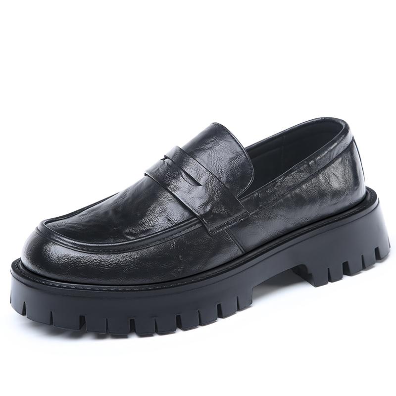Platform Summer Leather Men Formal Shoes Luxury Brand 2024 Men's Loafers Dress Moccasins Breathable Slip On Black Driving Shoes