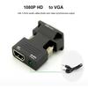 HDMI-compatible Female To VGA Male Converter 3.5mm Audio Cable Adapter 1080P FHD Video Output for PC Laptop TV Monitor Projector