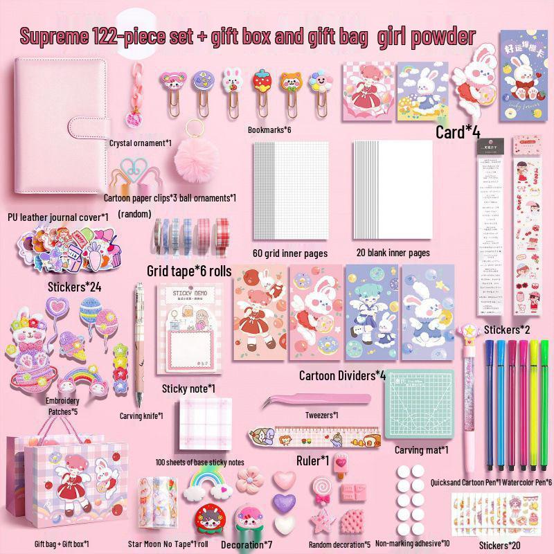 Hand Account Book Set: Cute Loose-Leaf Notebook for Girls & Children