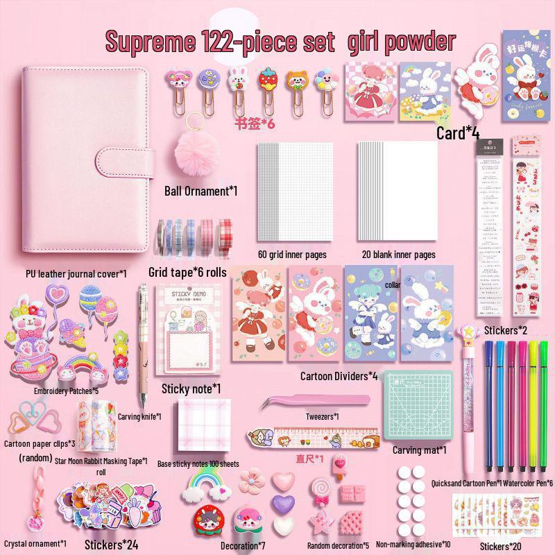 Hand Account Book Set: Cute Loose-Leaf Notebook for Girls & Children