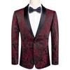 Mens Floral Tuxedo Dinner Jacket Regular Fit Shawl Lapel Paisley Prom Party Suit