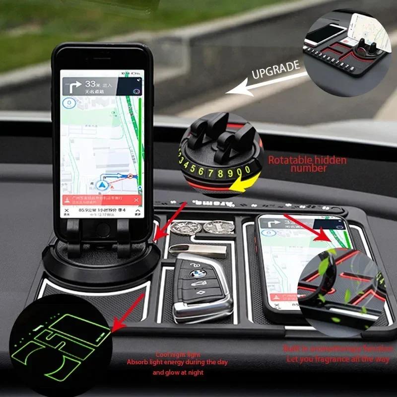 Multi Functional Car Anti Slip Pad With Car Phone Holder Dashboard Pad Car Phone Holder For Storing Phone Keys And Small Tools