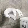 Hand-Shaped Tissue Holder Resin Toilet Paper Roll Stand Easy Installation Bathroom Kitchen Napkin Organizer