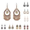 1 Pair Classic Hook Earrings Beads Ethnic Style Tassel Charm