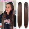 22" Long Straight Synthetic Hair Claw Ponytail False Hair On Claw Clip Tail House Ponytail Tail Hair