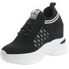 High Heeld Wedge Breathable Women's Shoes Summer New Black White Shoes Hidden Wedges Heel 8cm Casual Lace Up Platform Increase Sneakers Woman