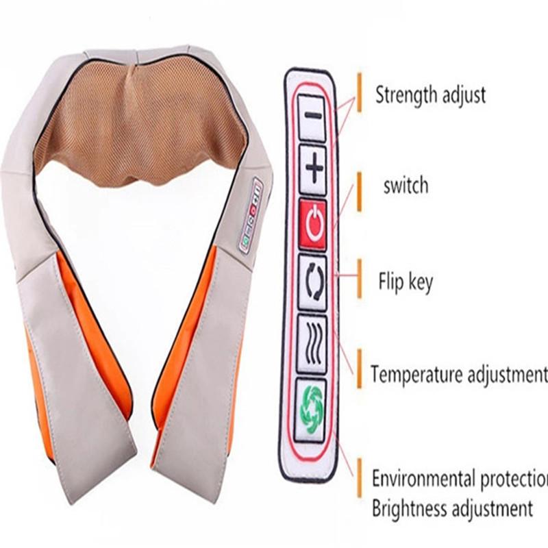 Home Car U Shape Electrical Shiatsu Body Shoulder Neck Massager Back Infrared 4D Kneading Massage HealthCare