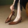 Fashion Retro With Medium Heels Women's Shoes Office Pointed Toe Ladies Pumps Quick Delivery Popular Chic and Elegant Spring Shoe Sale